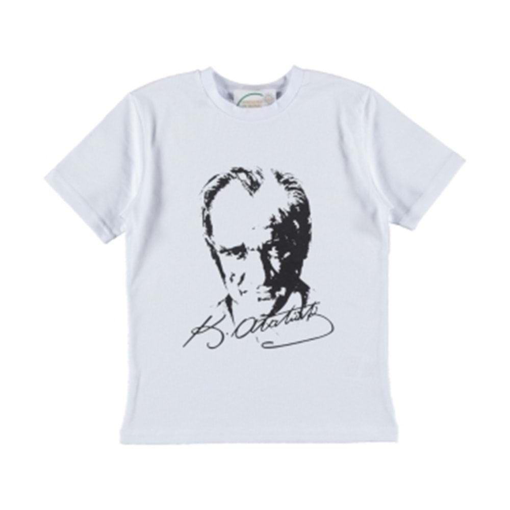 402574 ATATÜRK BASKILI TİŞÖRT 6/9 YAŞ - BEYAZ - 6-7 YAŞ