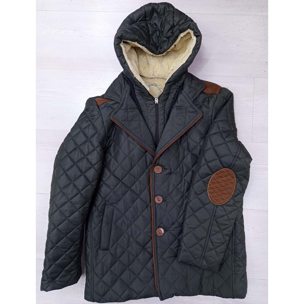 104 ERKEK DÜĞMELİ MONT 10/13 YAŞ - HAKİ - 11-12 YAŞ