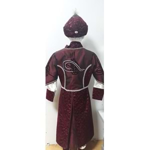 5-Kalamazi Tuğra Kaftan 5/12 Yaş - Bordo - 10-11 Yaş