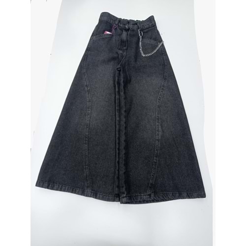 241261CEMİX KİDS 2122/2-KIZ 4/10 YAŞ ZİNCİR DETAYLI PANTOLON - FÜME - 7-8 YAŞ