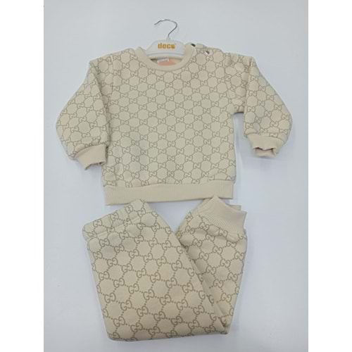 416672 Baskılı Üç İp Erkek Tk 9 Ay,12 Ay,18 Ay,2Y Erkek - KREM - 1-2 YAŞ