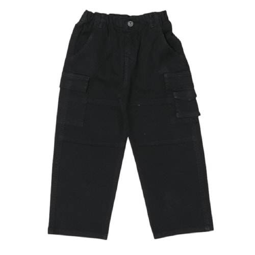 421649 BAGGY KETEN PANTOLON 4Y,5Y,6Y,7Y Erkek - SİYAH - 4-5 YAŞ