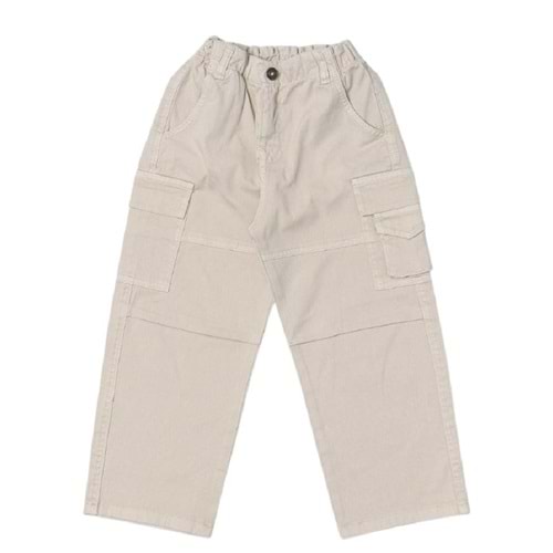 421651 BAGGY KETEN PANTOLON 8Y,9Y,10Y,11Y Erkek - KREM - 8-9 YAŞ