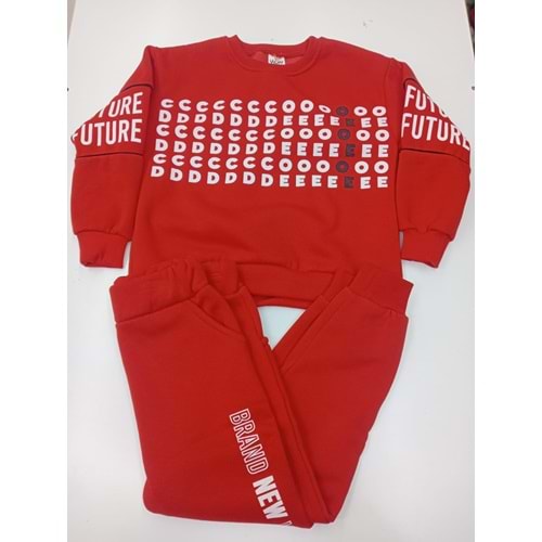 415757 Future Baskılı Kıl Biyeli Erkek Takım 5Y,6Y,7Y,8Y Erkek - KIRMIZI - 4-5 YAŞ