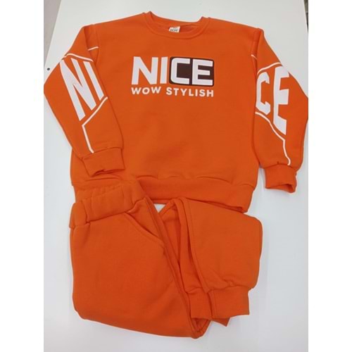 414848 BEBE TAKIMI 3 İP NICE baskılı Erkek Takım 5/8 YAŞ - TURUNCU - 6-7 YAŞ