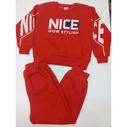 414848 BEBE TAKIMI 3 İP NICE baskılı Erkek Takım 5/8 YAŞ