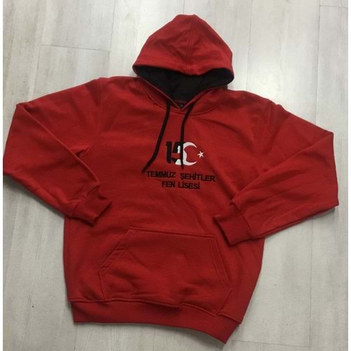 Bcg Ç.15 Temmuz Fen lise Sweat Kapş. - Kırmızı - 3Xl