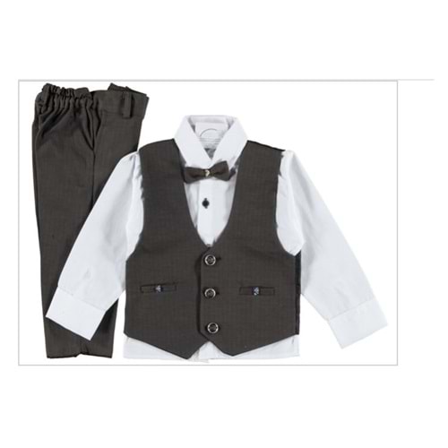 155554 YELEKLİ 3'LÜ ERKEK TAKIM 1/4 YAŞ - HAKİ - 3-4 YAŞ