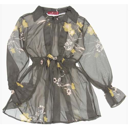 7137 13/16 YAS ONU GIPELI KIZ TUNIK - HAKİ - 12-13 YAŞ