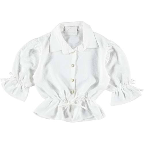 158020 KETEN MAYA KIZ GÖMLEK 13/16 YAŞ - BEYAZ - 12-13 YAŞ