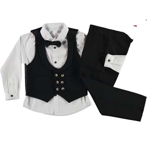 377191 Yelek Takım 9Y,10Y,11Y,12Y Erkek - SİYAH - 9-10 YAŞ