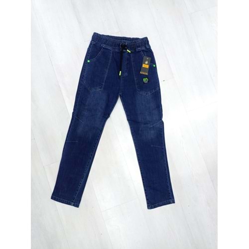 367438 Bel Lastikli Erkek Kot Pantolon 8Y/12Y - LACİVERT - 10-11 YAŞ