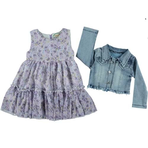 367923 Elbise 2Y,3Y,4Y,5Y Kız - MOR - 3-4 YAŞ