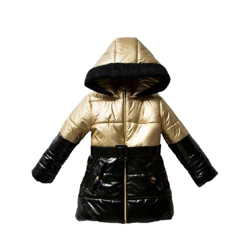 384985 Desenli Deri Garnili Micro Mont 7/10 YAŞ - GOLD - 7-8 YAŞ