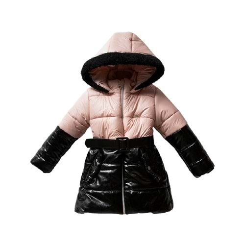 384985 Desenli Deri Garnili Micro Mont 7/10 YAŞ - PUDRA - 9-10 YAŞ