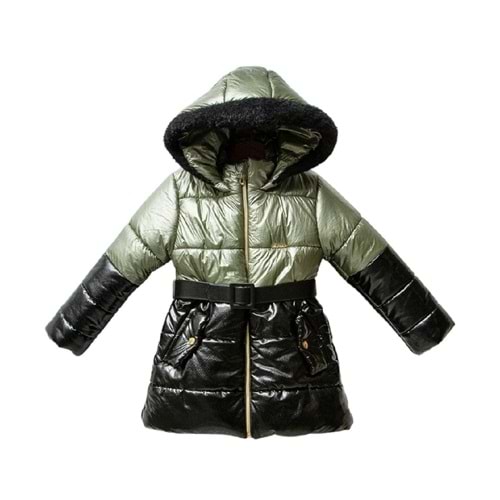 384985 Desenli Deri Garnili Micro Mont 7/10 YAŞ - YEŞİL - 8-9 YAŞ