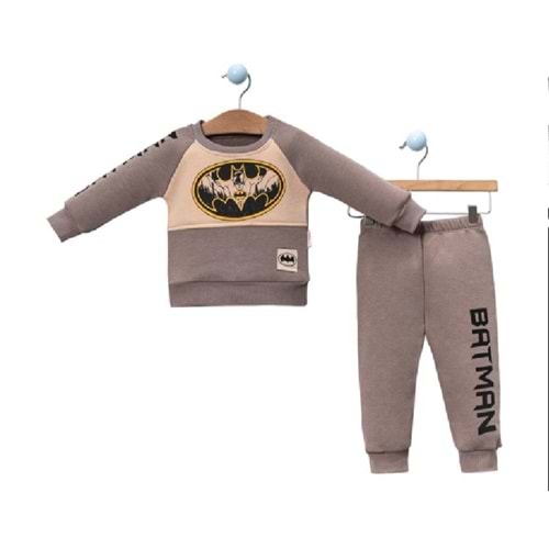 389874 Batman Baskılı Takım 2Y,3Y,4Y,5Y Erkek - VİZON - 4-5 YAŞ