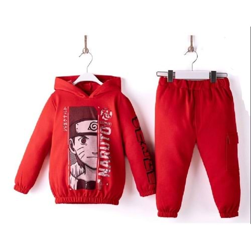 389624 NARUTA Anime 2’li Takım 5/8 YAŞ - KIRMIZI - 7-8 YAŞ