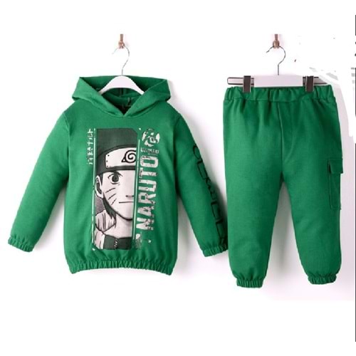 389624 NARUTA Anime 2’li Takım 5/8 YAŞ - YEŞİL - 6-7 YAŞ