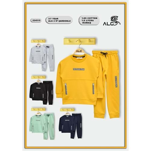 224515 Çocuk Just Because Of You Baskılı Takım - GRİ - 2-3 YAŞ