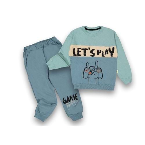 392458 İKİ İP ERKEK TAKIM 5/8 YAŞ - TURKUAZ - 5-6 YAŞ