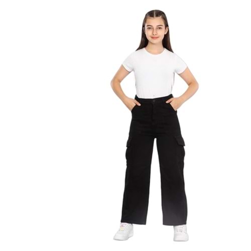 392098 Denim Pfd Yapışma Cep Çift Kargolu Renkli 6/10 y - SİYAH - 6-7 YAŞ