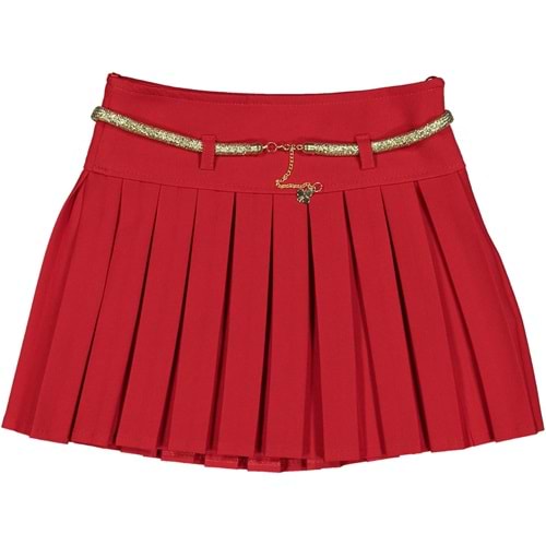 225576 KIZ 9/12 YAŞ PİLİSELİ ETEK - KIRMIZI - 11-12 YAŞ