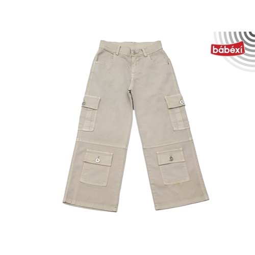 396087 PİEFTİ KIZ PANTOLON 6Y,7Y,8Y,9Y,10Y - BEJ - 8-9 YAŞ