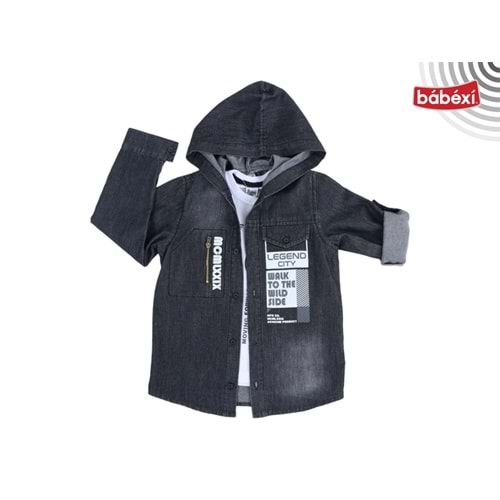 401431 Kot Gömlekli 2li Takım 3Y,4Y,5Y,6Y,7Y - SİYAH - 2-3 YAŞ