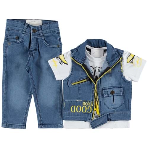 158281 KOT YELEKLİ ERKEK TAKIM 6/9 YAŞ - MAVİ - 8-9 YAŞ