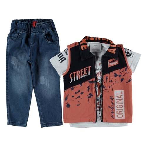 346841 STREET BASKILI YELEKLİ ERKEK TAKIM 2/5 YAŞ