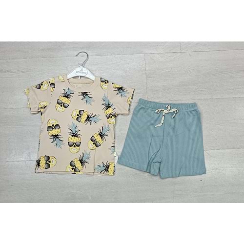 398019 ANANASLI 2Lİ TAKIM 2Y,3Y,4Y,5Y - AÇIK MAVİ - 1-2 YAŞ