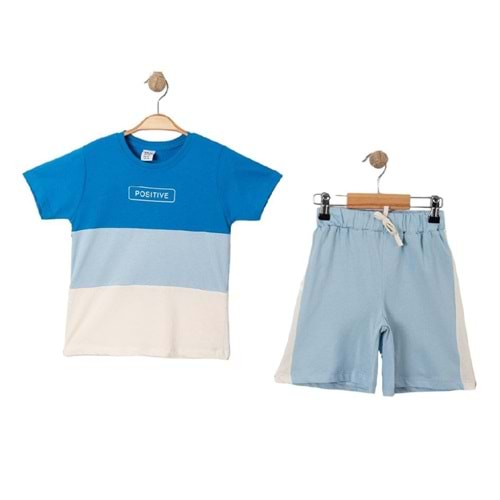 400960 BASKILI GARNİLİ ŞORTLU ERKEK TAKIM 3Y,4Y,5Y,6Y Erkek