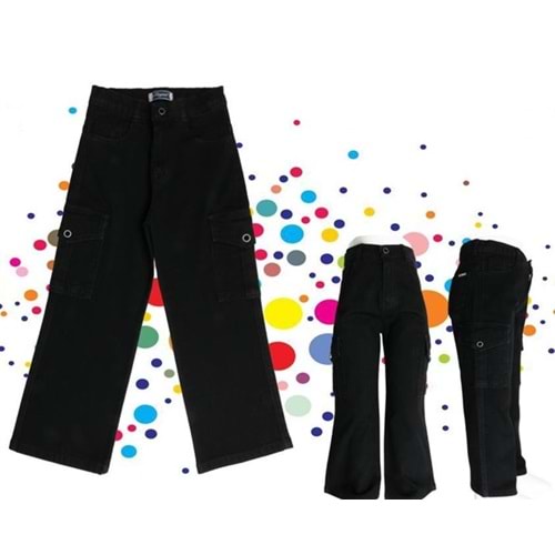 1111252302 13/16 YAŞ 66872-KIZ KOT PANTOLON - SİYAH - 13-14 YAŞ