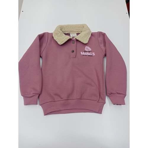 414692 Kız Çocuk Sweat 3Y,4Y,5Y,6Y Kız - GÜL KURUSU - 2-3 YAŞ