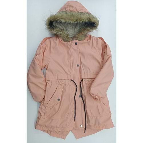 3946 KÜRKLÜ MONT KIZ 7/10 YAŞ - PUDRA - 9-10 YAŞ