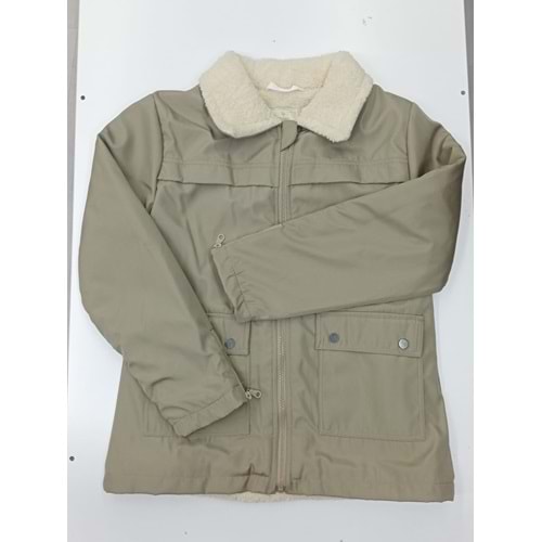 64011 Kolu fermuarlı mont erkek - KREM - 14-15 YAŞ