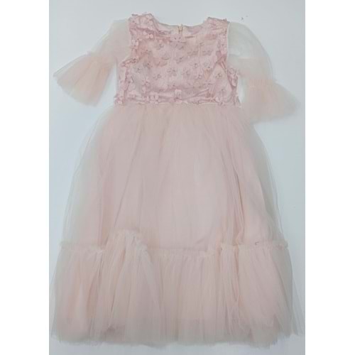 1273 TÜLLÜ ELBİSE 6\9 YAŞ - PUDRA - 8-9 YAŞ
