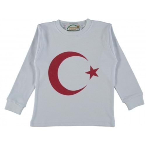 364767 AY YILDIZ BASKILI SWEAT 9/12 YAŞ - BEYAZ - 11-12 YAŞ