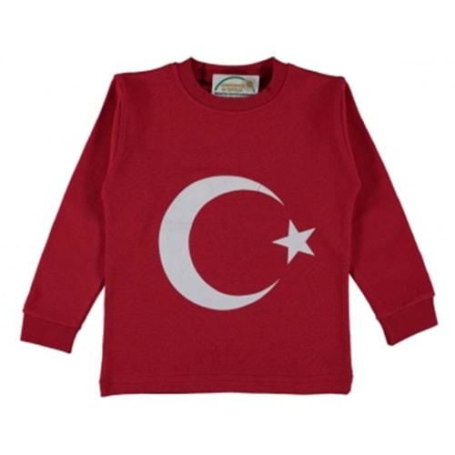 364767 AY YILDIZ BASKILI SWEAT 9/12 YAŞ - KIRMIZI - 9-10 YAŞ
