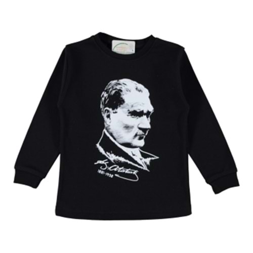 364760 ATATÜRK VE İMZA BASKILI SWEAT 5/8 YAŞ - SİYAH - 4-5 YAŞ