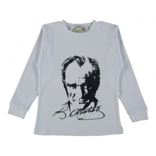 364760 ATATÜRK VE İMZA BASKILI SWEAT 5/8 YAŞ