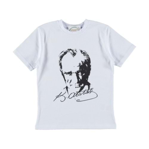 402574 ATATÜRK BASKILI TİŞÖRT 6/9 YAŞ - BEYAZ - 7-8 YAŞ
