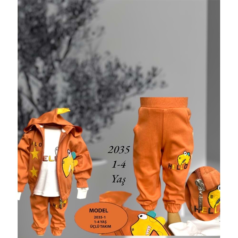 2035 Dinazor Baskılı Takım 1/4 - TURUNCU - 0-1 YAŞ